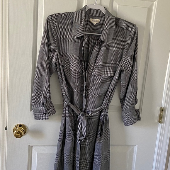 L'AGENCE Black and White Houndstooth Maxi dress - Picture 6 of 9